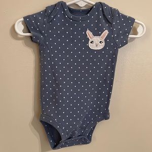 Carter's polka dot bunny onesie 3M